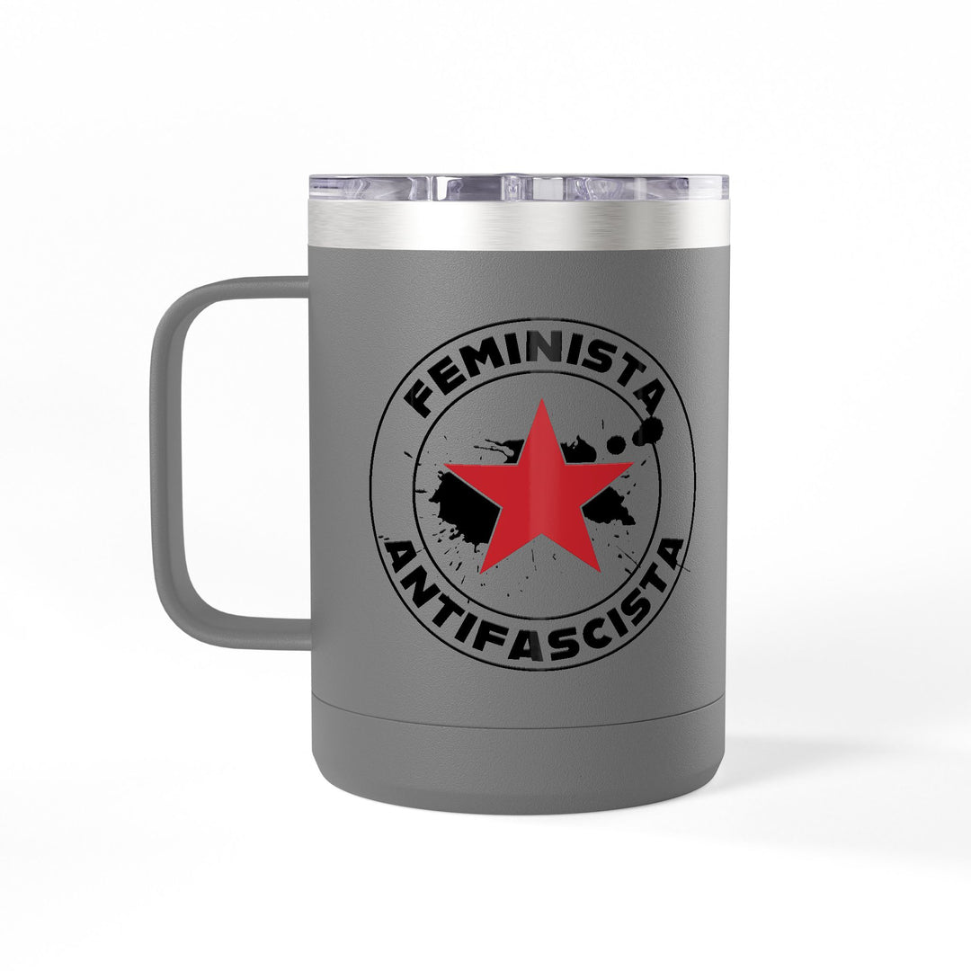 Feminista Anti-Fascista Graphic – Coffee Mug Tumbler, 15oz