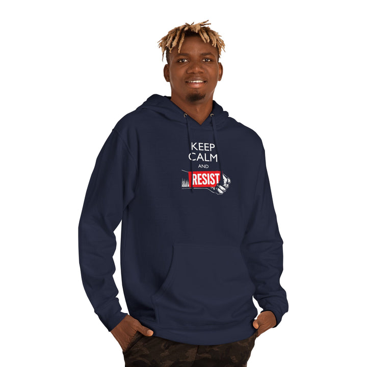 Keep Calm and Resist Raised Fist – Unisex Pullover Hoodie