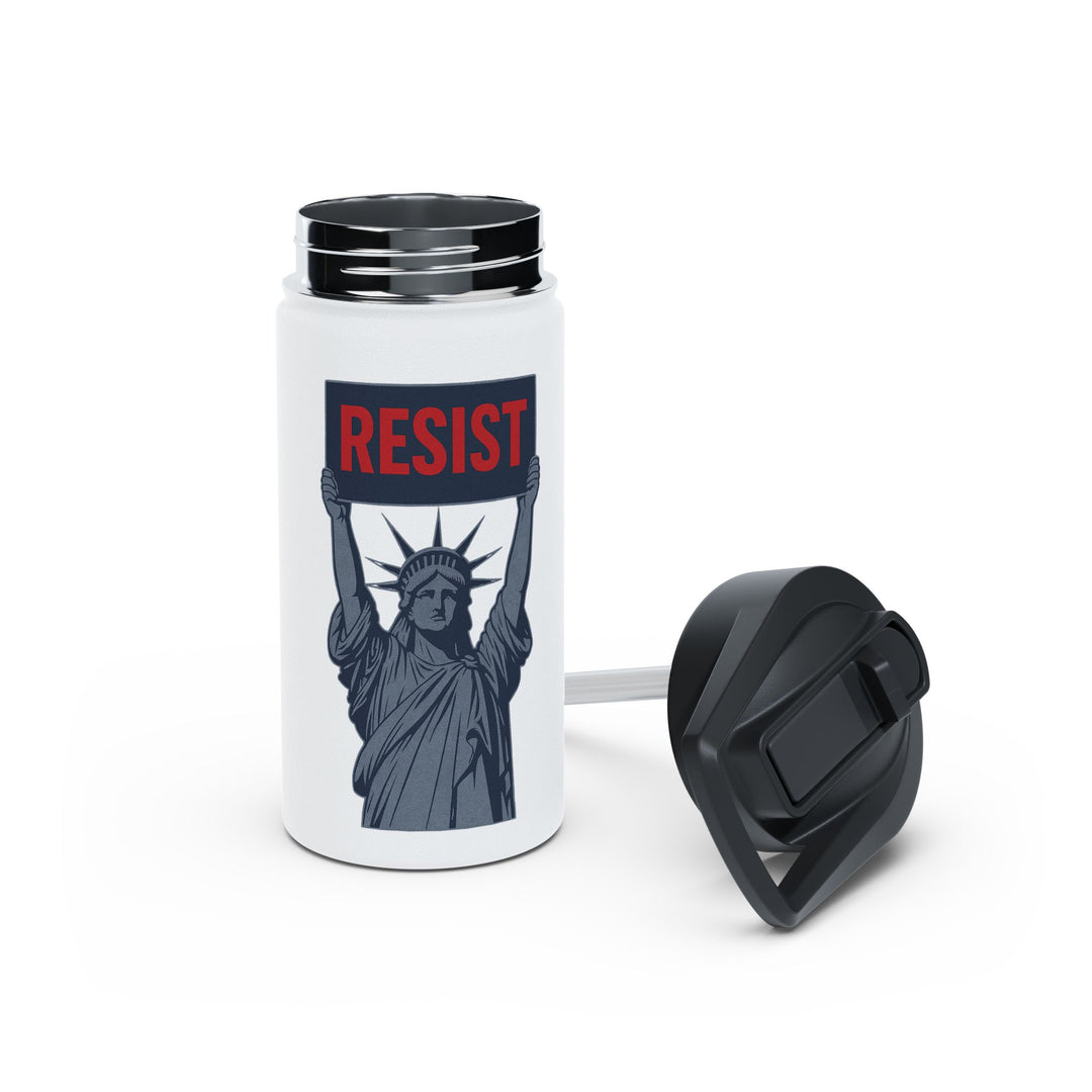 Statue of Liberty with RESIST - Stainless Steel Water Bottle - Standard Lid