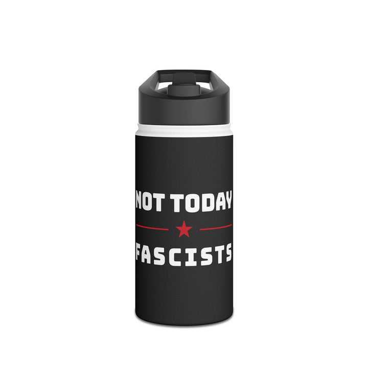 Not Today Fascists with Red Star Graphic - Stainless Steel Water Bottle - Standard Lid