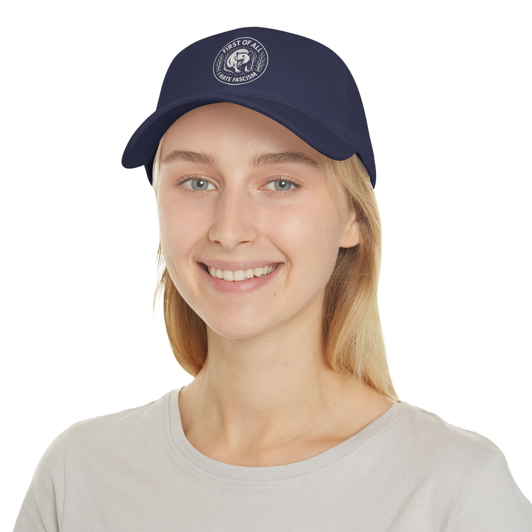 First of All I Hate Fascism Opossum – Cotton Baseball Cap