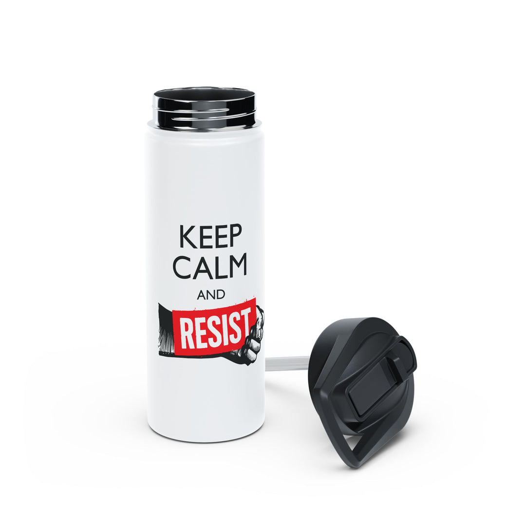 Keep Calm and Resist Graphic - Stainless Steel Water Bottle - Standard Lid
