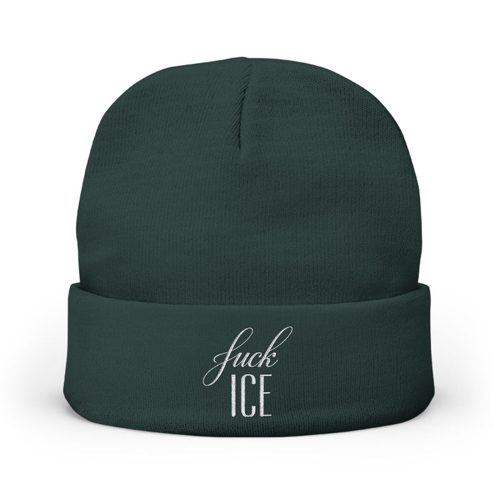 F*ck ICE Cursive Graphic – Embroidered Knit Beanie