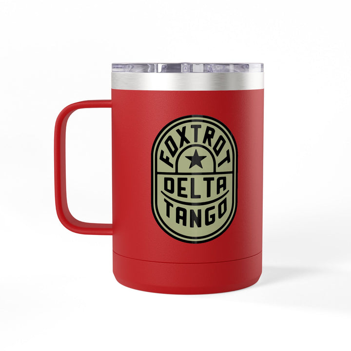 Foxtrot Delta Tango Emblem Graphic – Coffee Mug Tumbler, 15oz