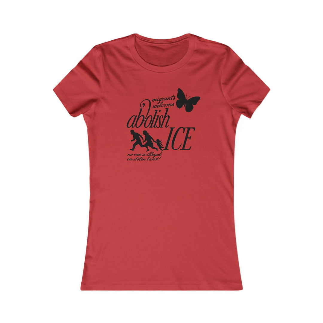Migrants Welcome, Abolish ICE – Women's Fitted T-Shirt