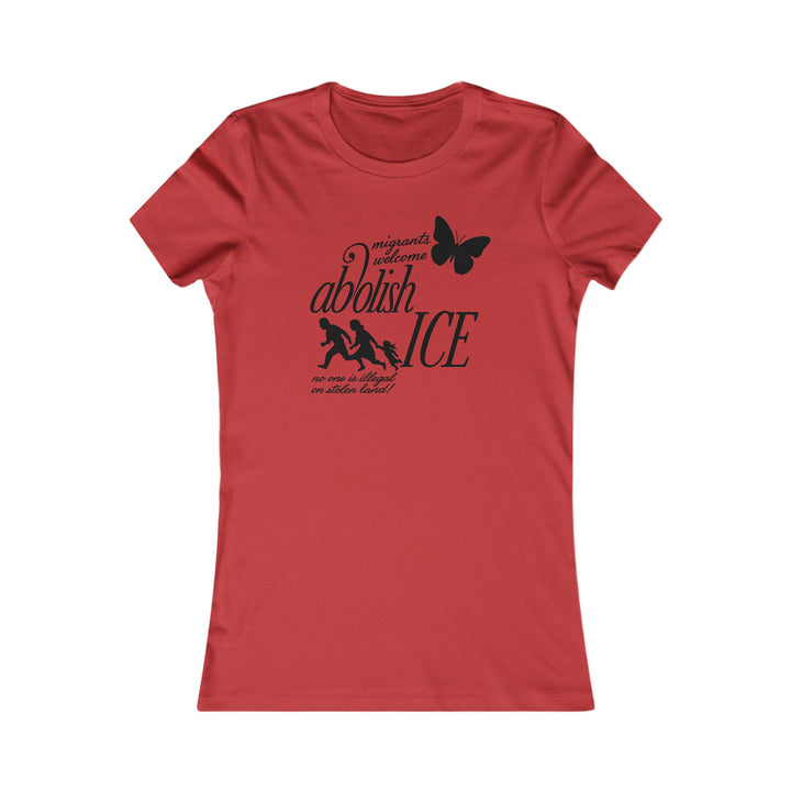 Migrants Welcome, Abolish ICE – Women's Fitted T-Shirt
