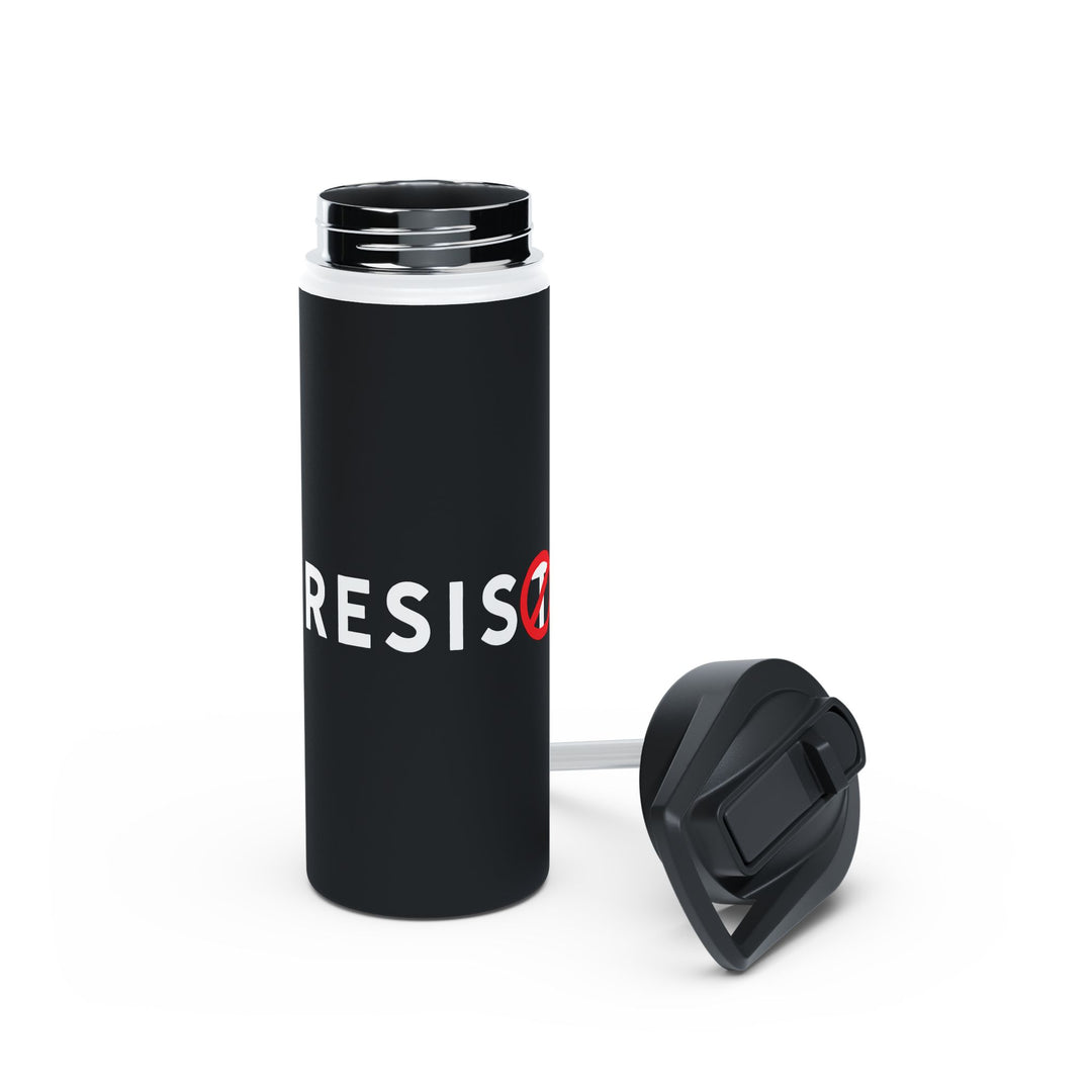 RESIST with Circle Slash T - Stainless Steel Water Bottle - Standard Lid