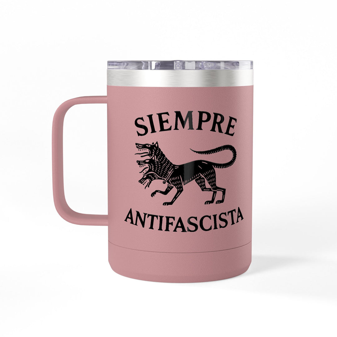 Siempre Antifascista Three-Headed Dog – Coffee Mug Tumbler, 15oz