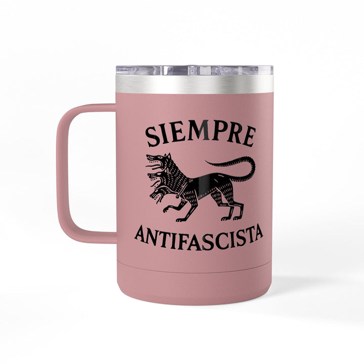 Siempre Antifascista Three-Headed Dog – Coffee Mug Tumbler, 15oz