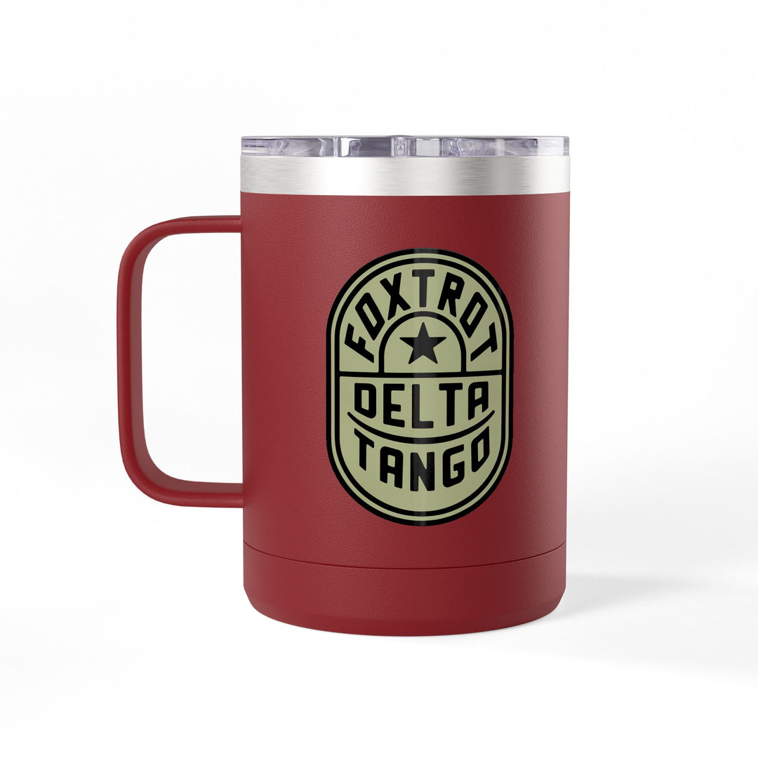 Foxtrot Delta Tango Emblem Graphic – Coffee Mug Tumbler, 15oz