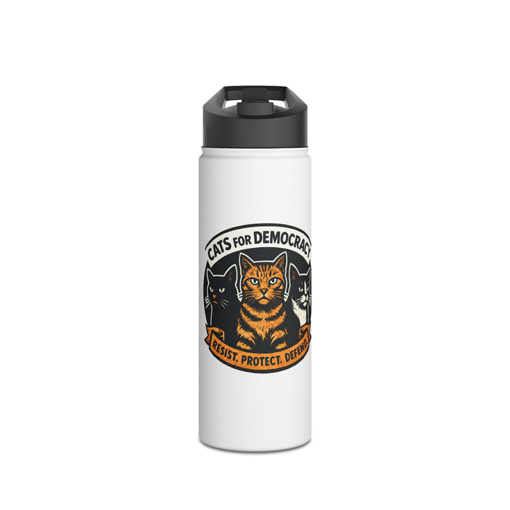 Cats for Democracy – Stainless Steel Water Bottle