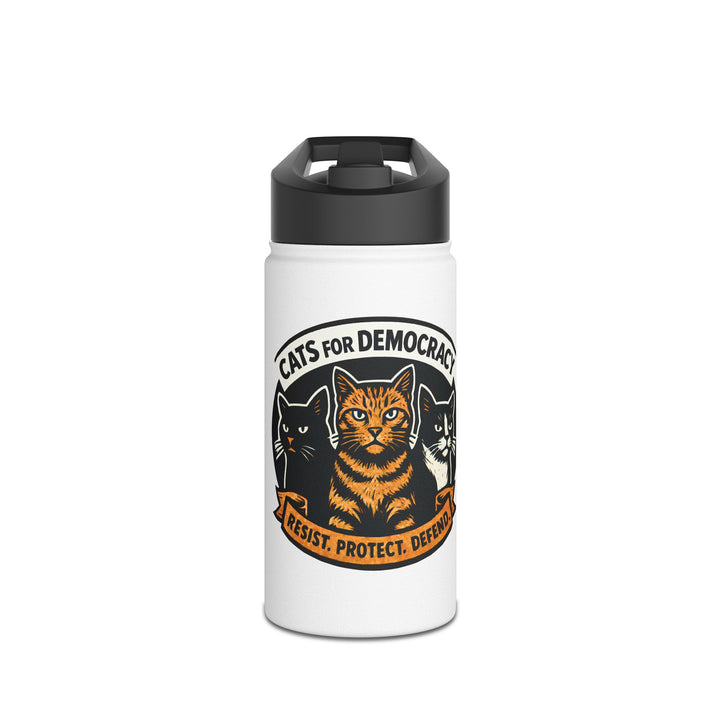 Cats for Democracy – Stainless Steel Water Bottle