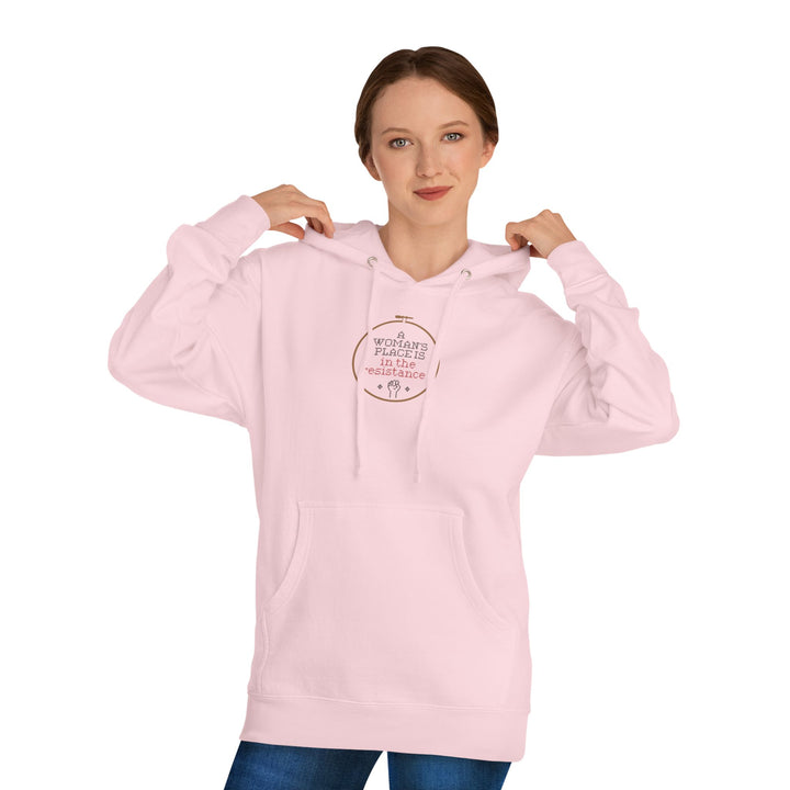 A Woman’s Place is in the Resistance Embroidered Graphic - – Unisex Pullover Hoodie