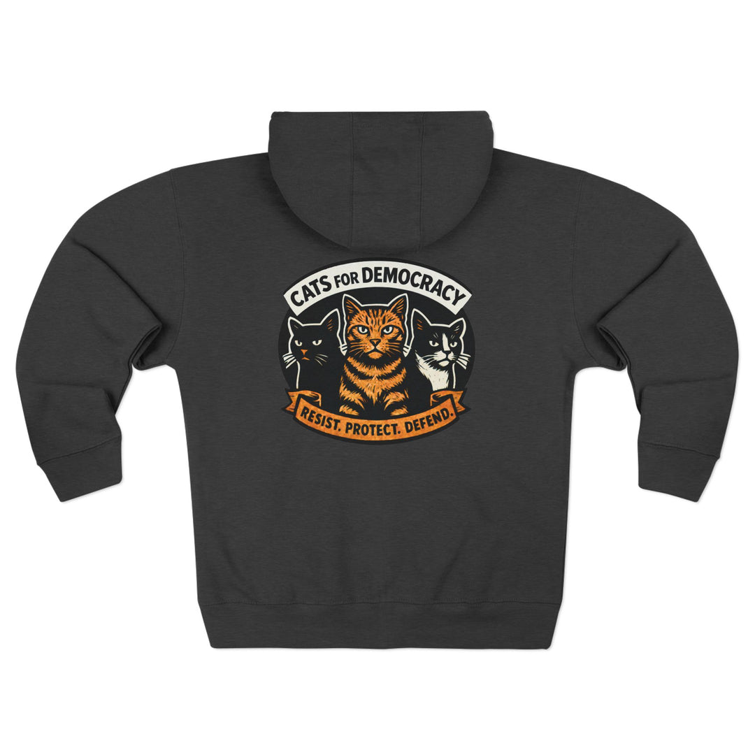 Cats for Democracy – Unisex Zip Hoodie