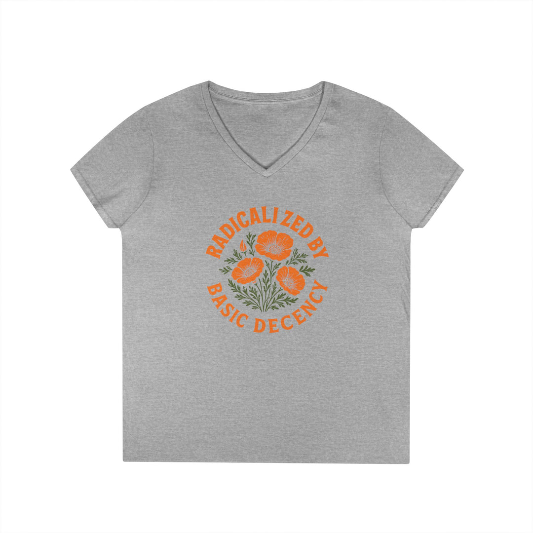 Radicalized By Basic Decency – Women's V-Neck T-Shirt