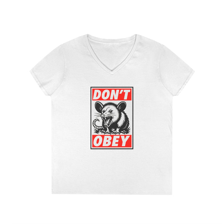 Don't Obey Opossum – Women's V-Neck T-Shirt