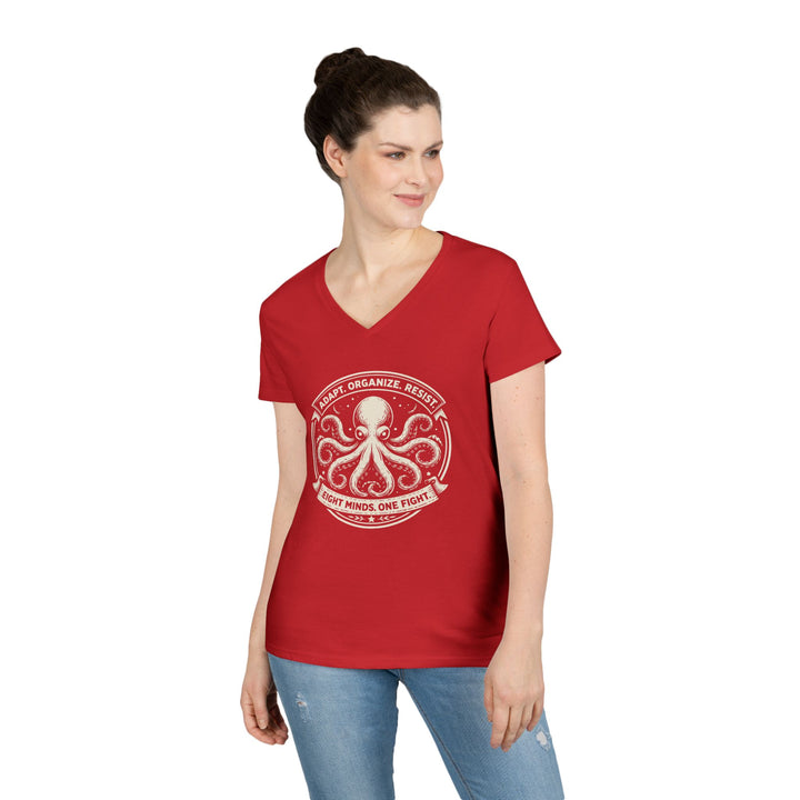 Adapt. Organize. Resist. Octopus – Women’s V-Neck T-Shirt