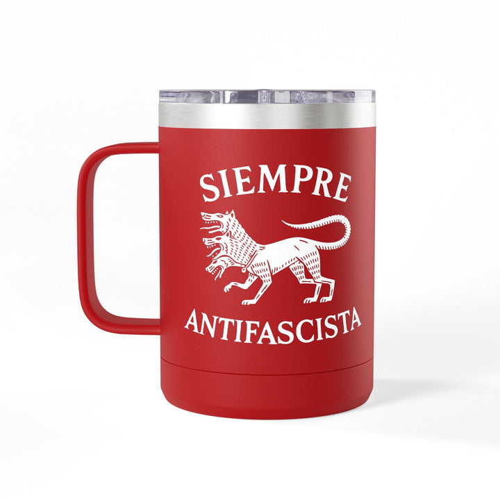Siempre Antifascista Three-Headed Dog – Coffee Mug Tumbler, 15oz
