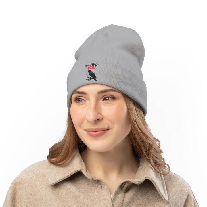 F-CAWF ICE! Crow – Embroidered Knit Beanie