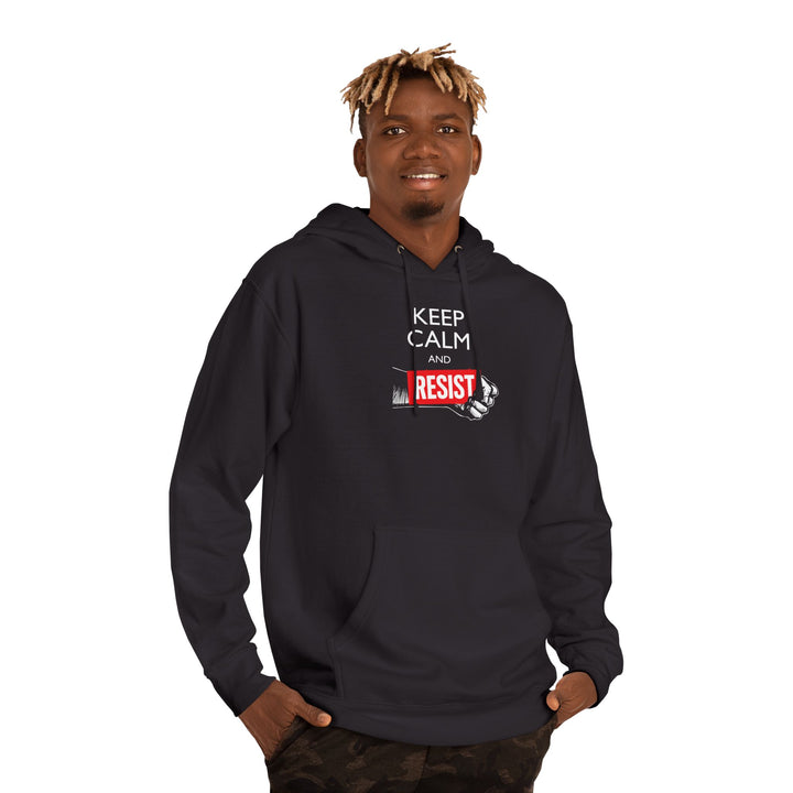 Keep Calm and Resist Raised Fist – Unisex Pullover Hoodie