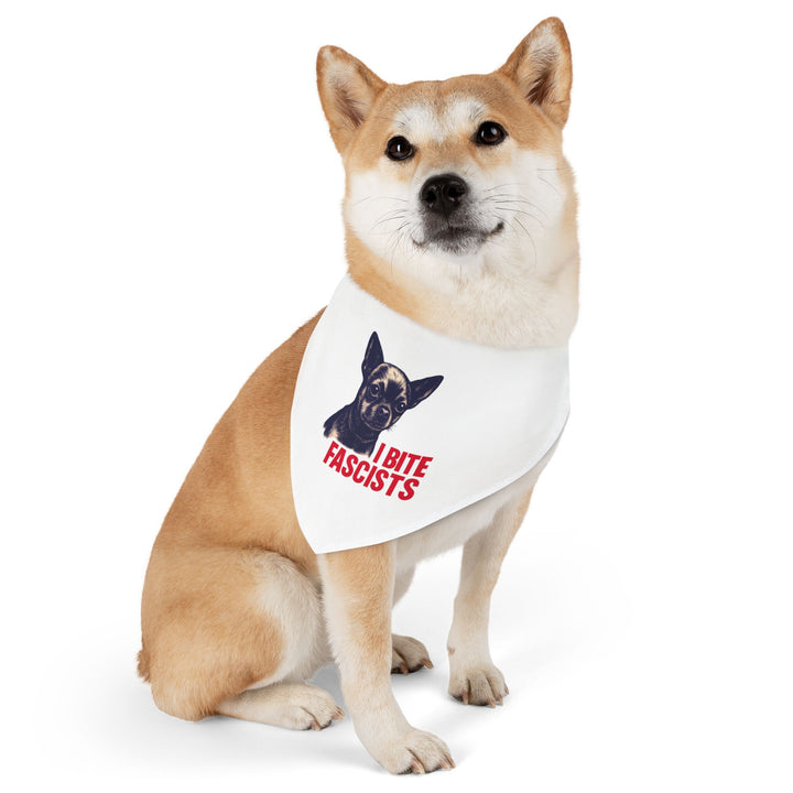 I Bite Fascists (Chihuahua) – Pet Bandana (Clip-on)