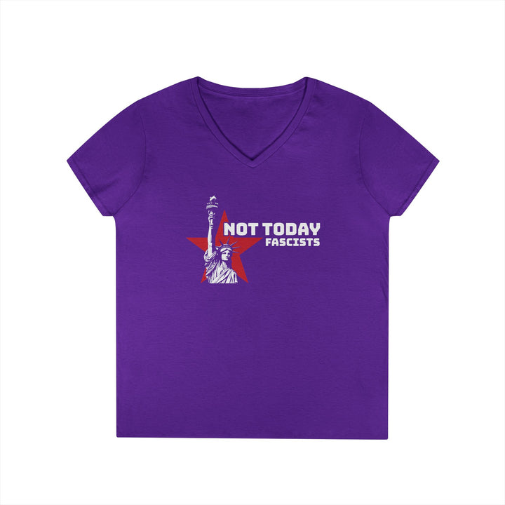 Not Today Fascists – Women's V-Neck T-Shirt
