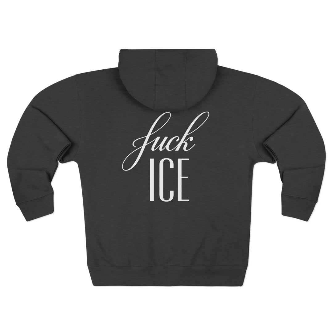 F*ck ICE Cursive Graphic – Unisex Zip Hoodie