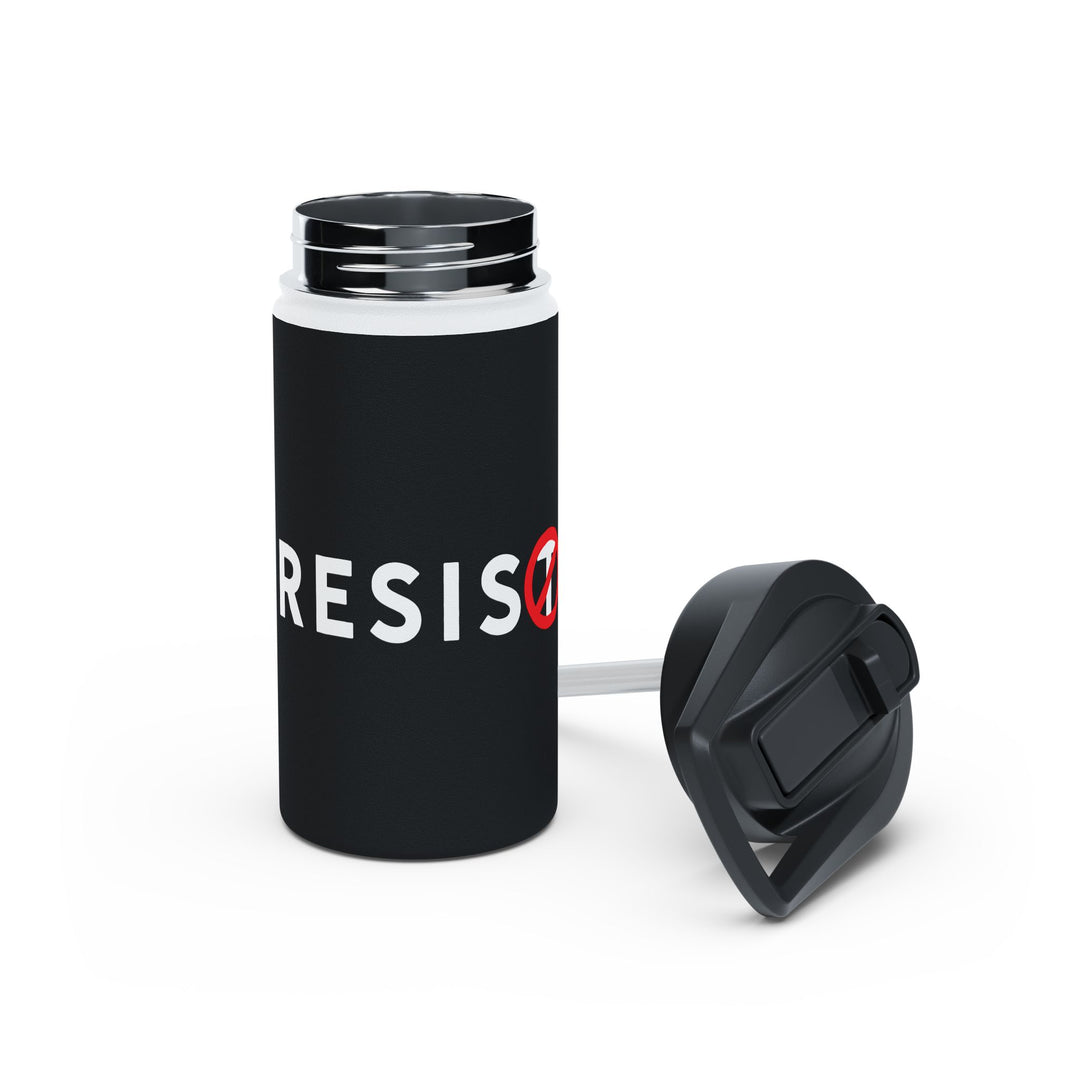RESIST with Circle Slash T - Stainless Steel Water Bottle - Standard Lid