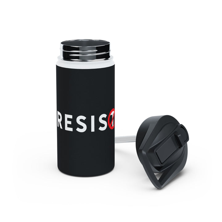 RESIST with Circle Slash T - Stainless Steel Water Bottle - Standard Lid