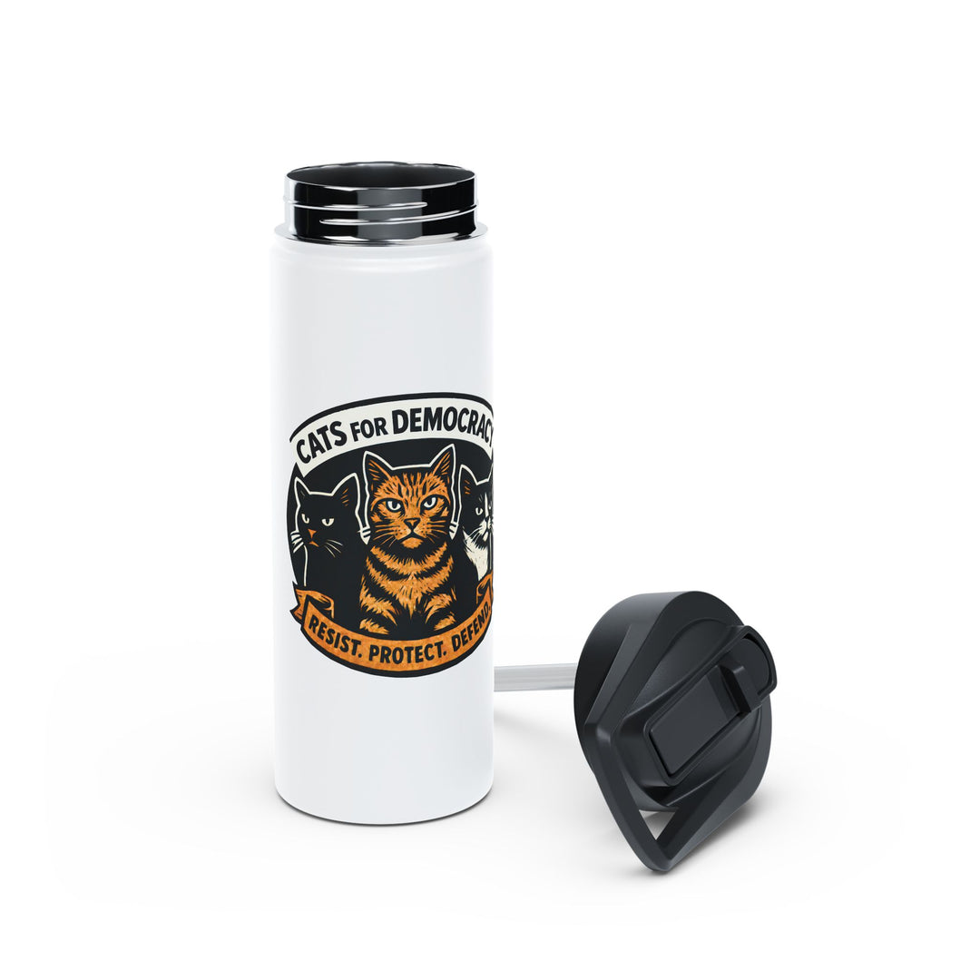 Cats for Democracy – Stainless Steel Water Bottle