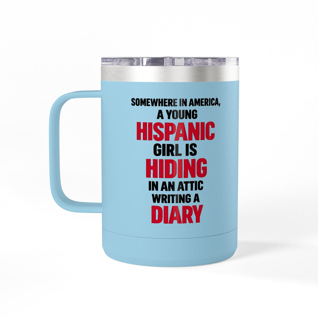 Somewhere in America - 15oz Stainless Steel Travel Mug with Handle