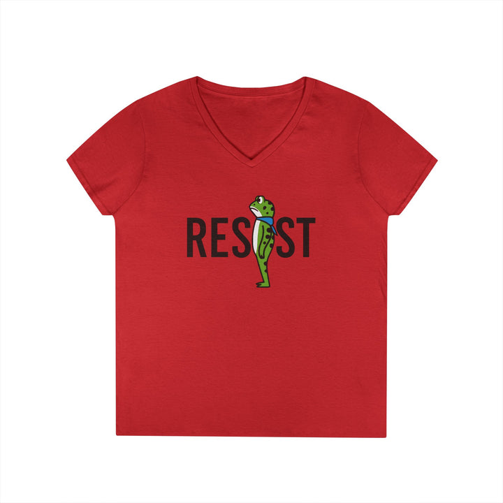 Resistance Frog – Women's V-Neck T-Shirt