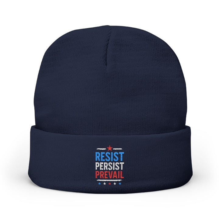 Resist Persist Prevail – Embroidered Knit Beanie
