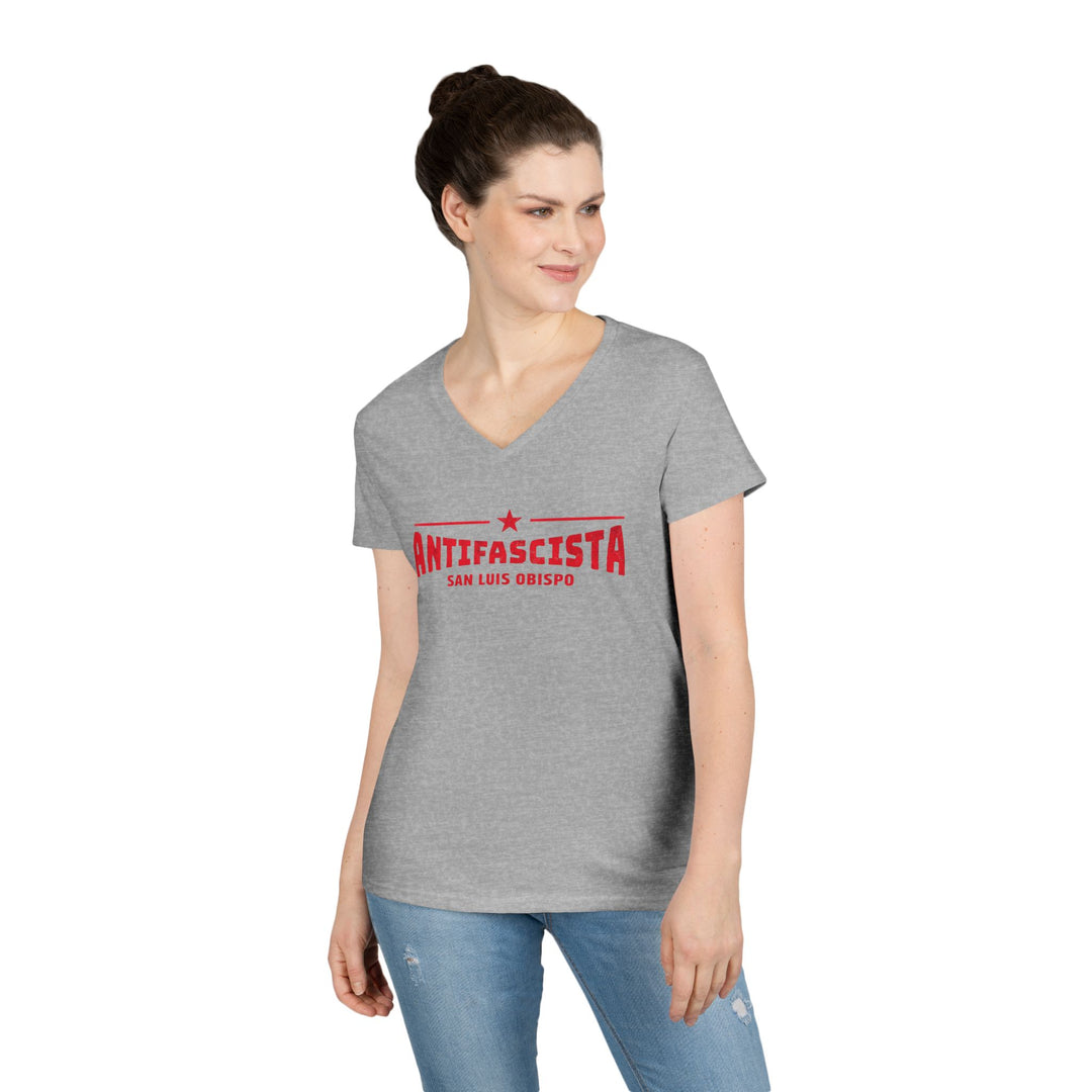 Antifascisita San Luis Obispo - Women’s V-Neck T-Shirt