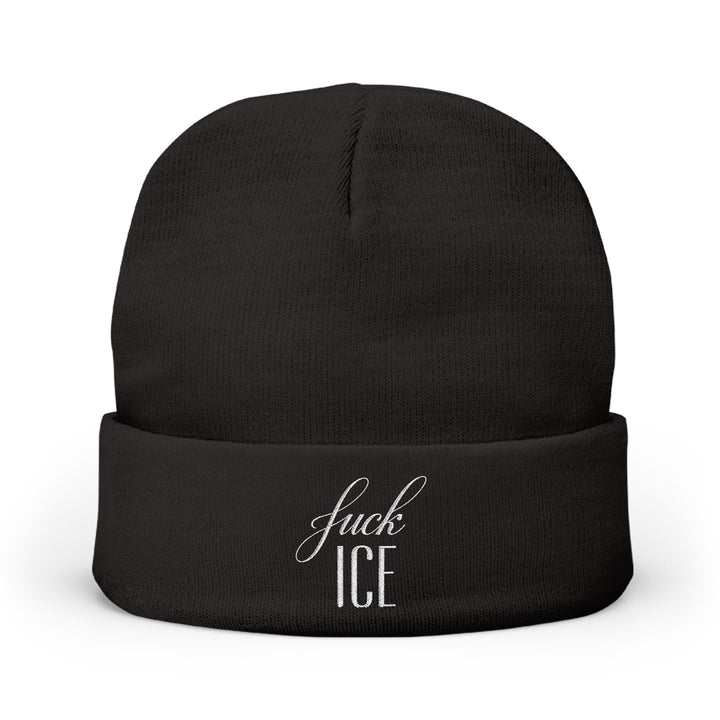 F*ck ICE Cursive Graphic – Embroidered Knit Beanie