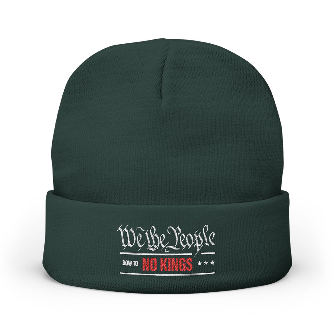 We The People Bow To No Kings – Embroidered Knit Beanie