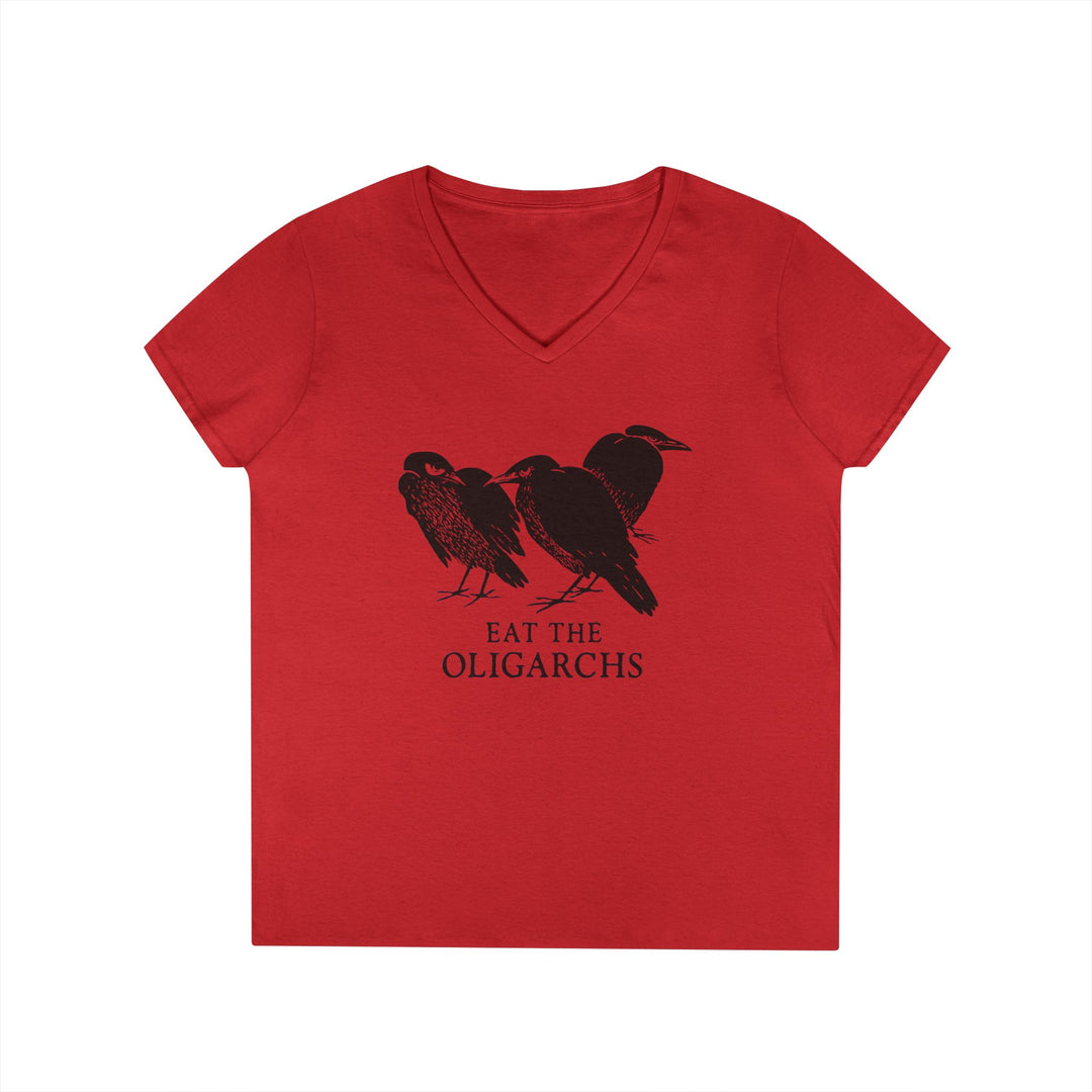 Eat the Oligarchs Crow – Women's V-Neck T-Shirt