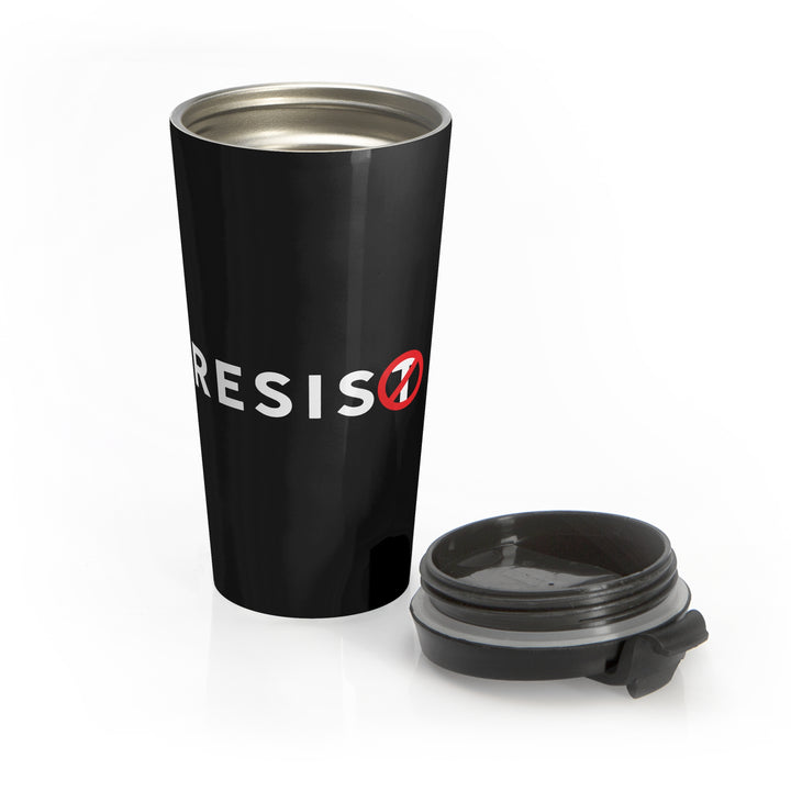 RESIST w/ Circle-T Slash Against Authoritarianism – Stainless Steel Travel Mug