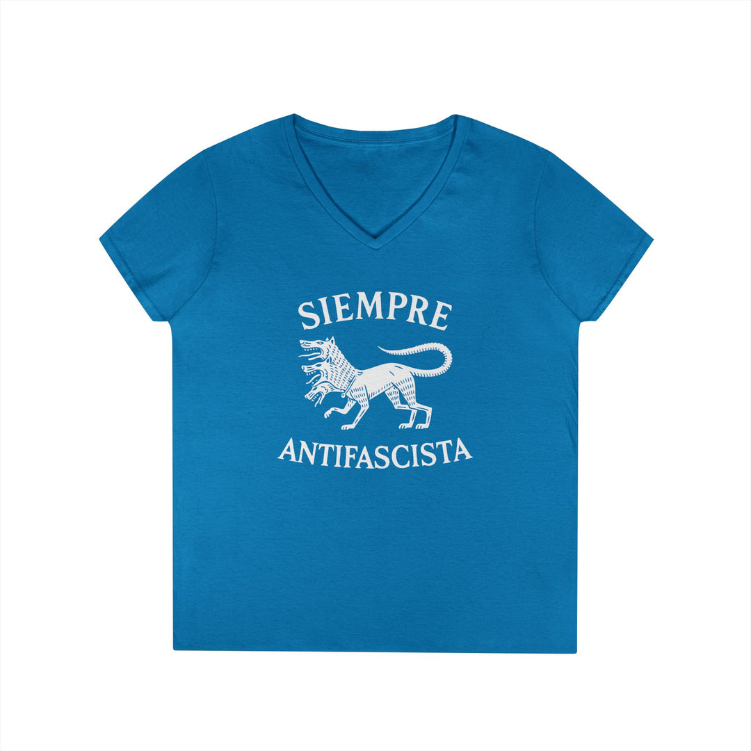 Siempre Antifascista Graphic – Women's V-Neck T-Shirt