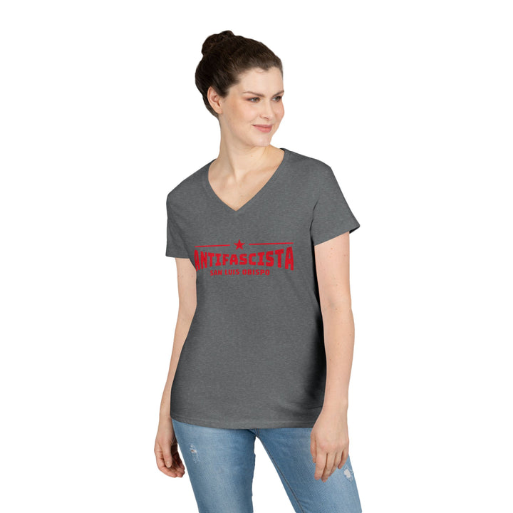 Antifascisita San Luis Obispo - Women’s V-Neck T-Shirt