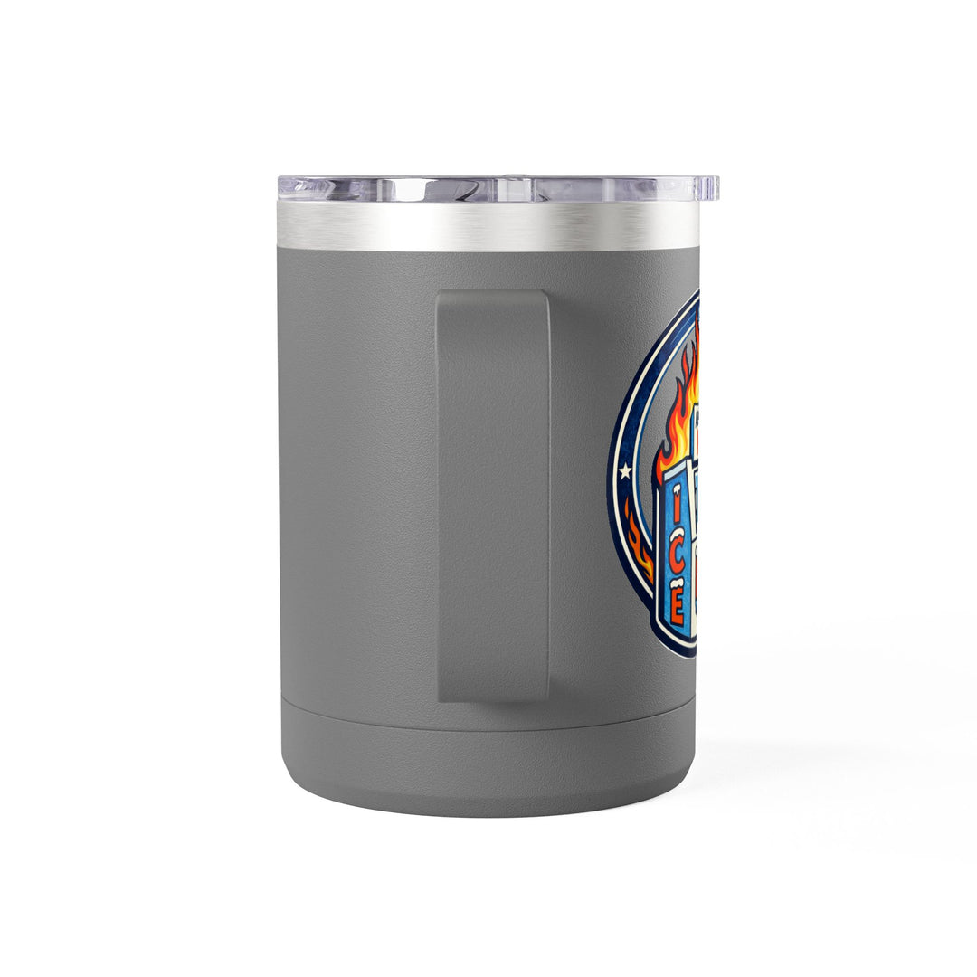 ABOLISH ICE On Fire - 15oz Stainless Steel Travel Mug