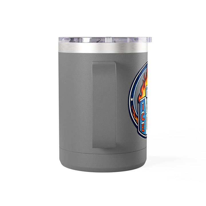 ABOLISH ICE On Fire - 15oz Stainless Steel Travel Mug