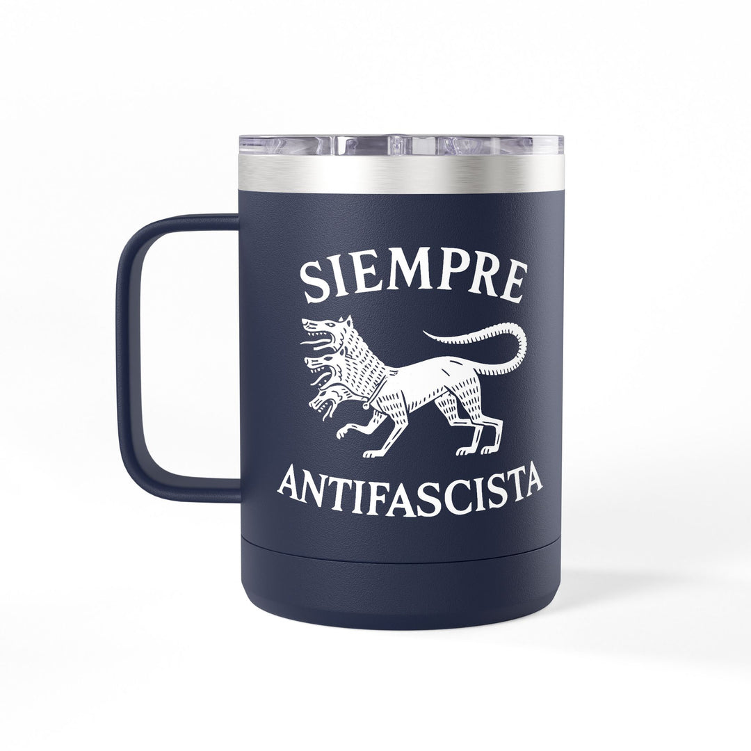 Siempre Antifascista Three-Headed Dog – Coffee Mug Tumbler, 15oz