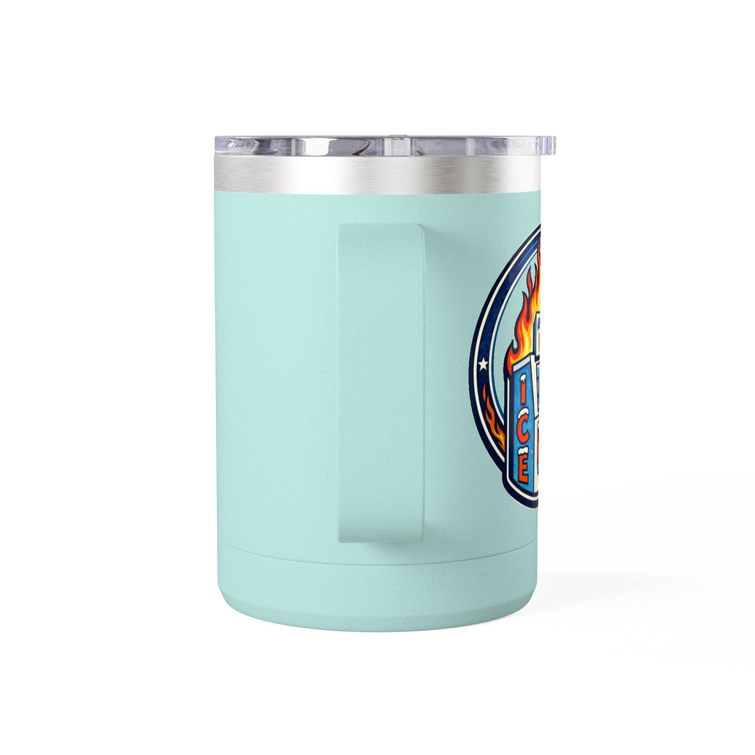 ABOLISH ICE On Fire - 15oz Stainless Steel Travel Mug