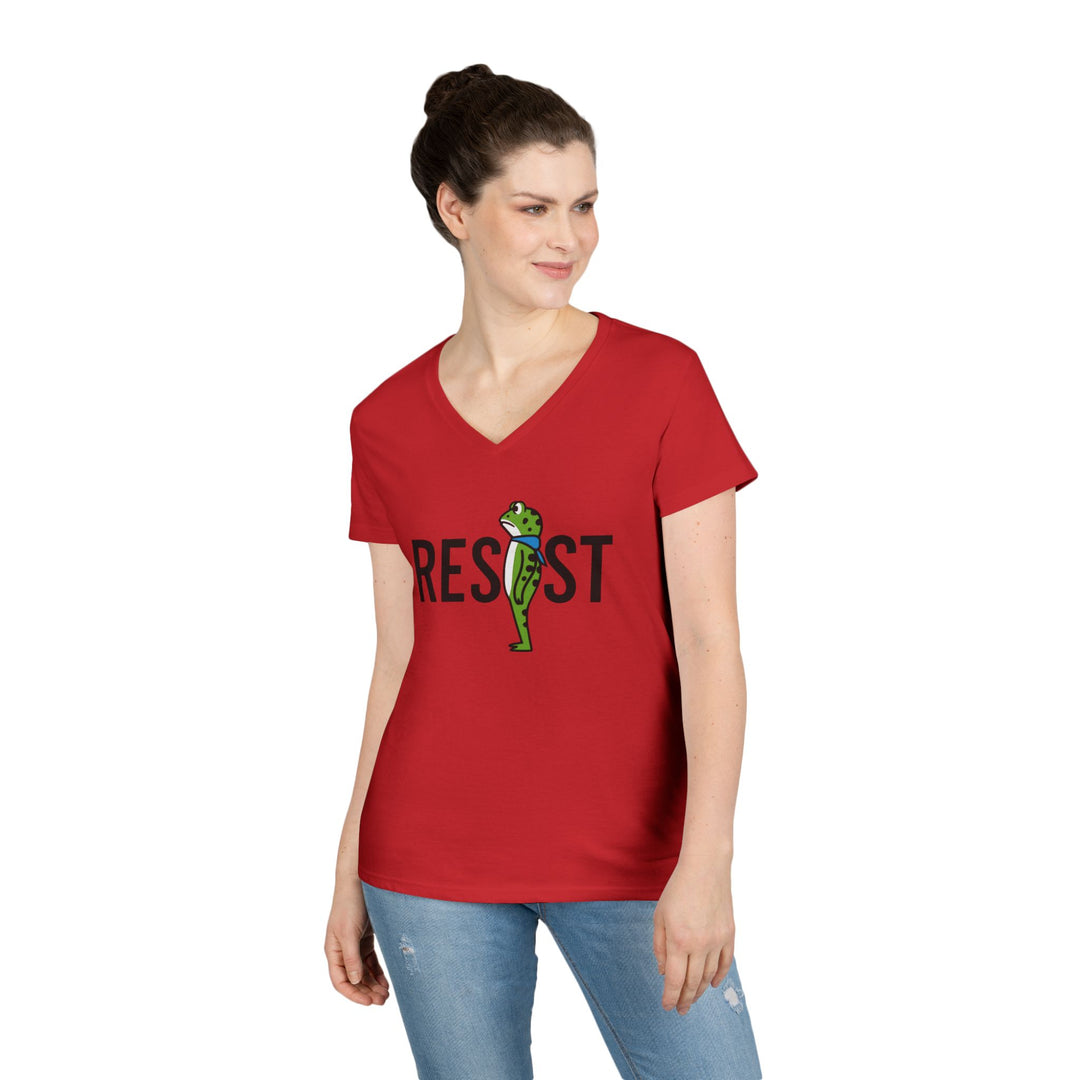 Resistance Frog – Women's V-Neck T-Shirt