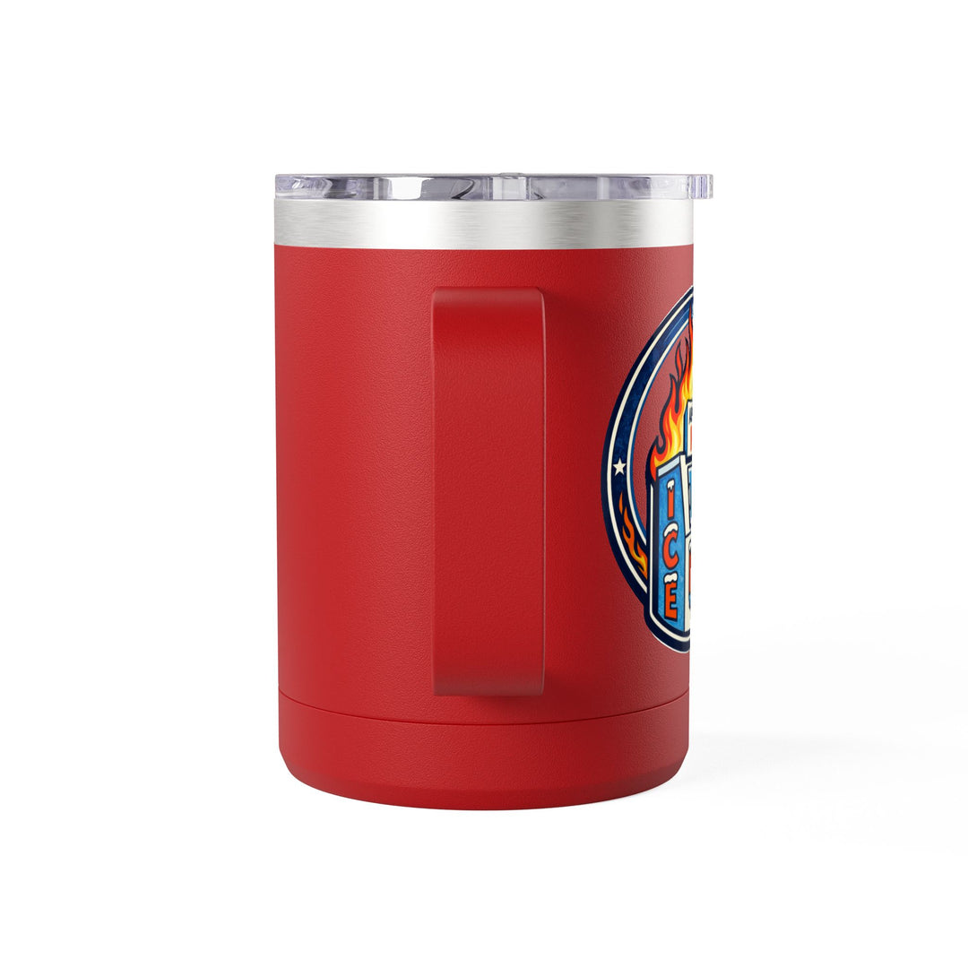 ABOLISH ICE On Fire - 15oz Stainless Steel Travel Mug