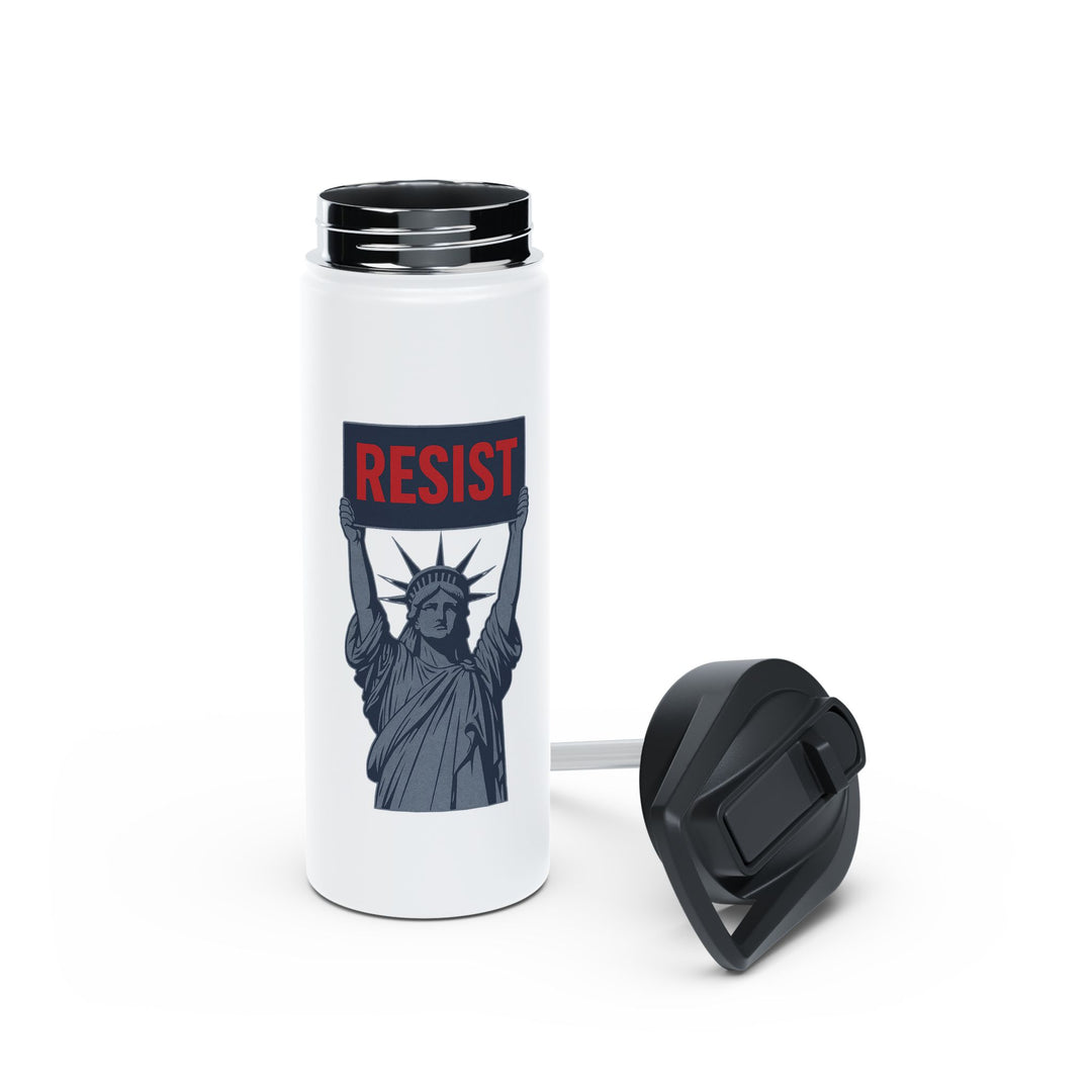 Statue of Liberty with RESIST - Stainless Steel Water Bottle - Standard Lid