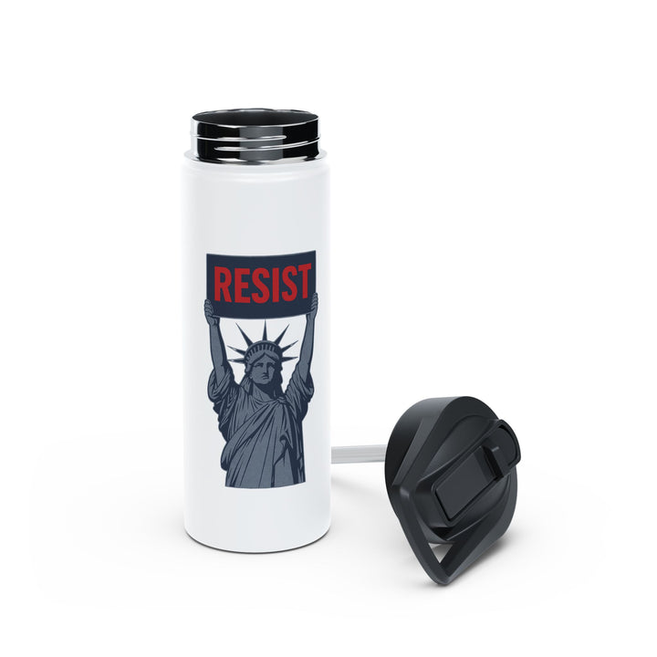 Statue of Liberty with RESIST - Stainless Steel Water Bottle - Standard Lid