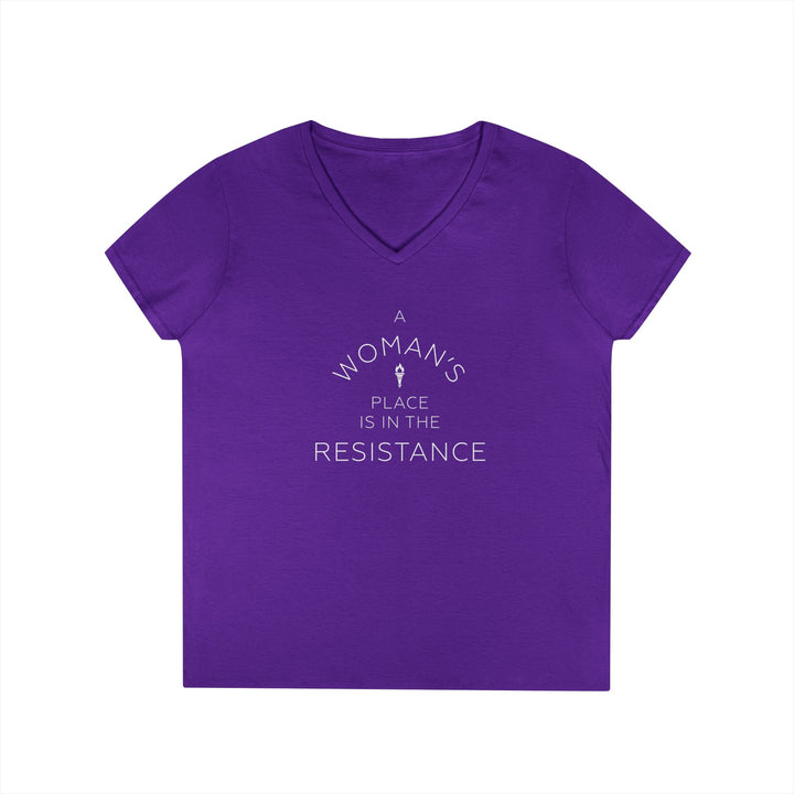 A Woman's Place is in the Resistance - Women's V-Neck T-Shirt