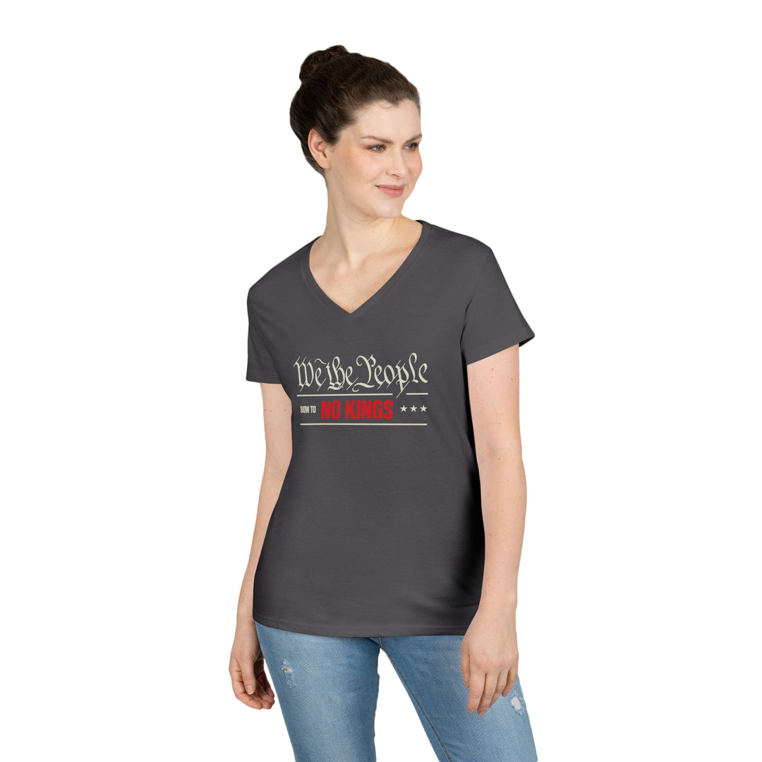 We The People Bow to No Kings – Women's V-Neck T-Shirt